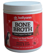 Dr. Kellyann bone broth topper poured into dog bowl for joint support