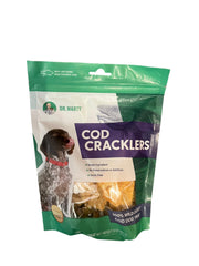Dr. Marty Cod Cracklers packshot showing high-protein, flavorful freeze-dried dog treats ideal for training rewards.