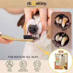 Dr. Oakley Total Dental Care Kit peanut butter flavor toothpaste tube ready for brushing.