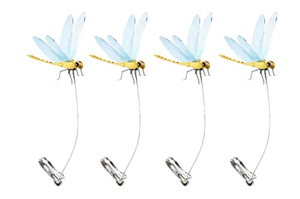 Dragonfly Wingman clip-on deer-deterrent deters deer visitors for a calmer yard.