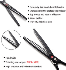 Dream Reach ergonomic chunker scissor usable for left or right-handed groomers.