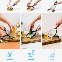 Dreamfarm Ograte non-slip foot and bowl hook provide stable grating