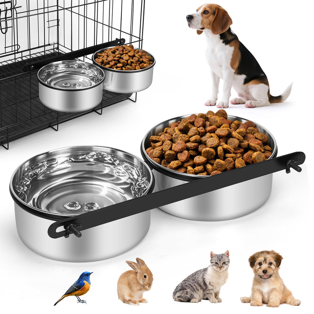 DricRoda dog crate water bowl assembly shows tool-free setup