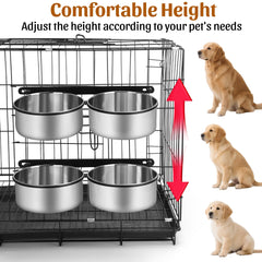 DricRoda surround-bracket secures bowls to kennel for spill reduction