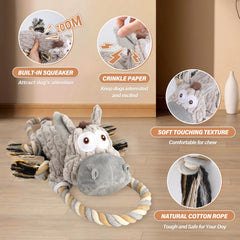 Drmstow large squeaky dog toy crinkle paper detail with engaging sound.