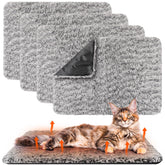 Drydiet self-warming cat pad gray setup shows four mats for cozy warmth