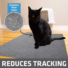 Drymate XL cat litter mat mess-contained view highlights floor cleanliness.