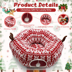 DTGDASCF Cat Donut Tunnel central mat offers soft lounging during play.