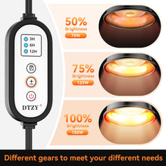 DTZY Reptile Light Fixture smart timer interface enables automated heat cycles
