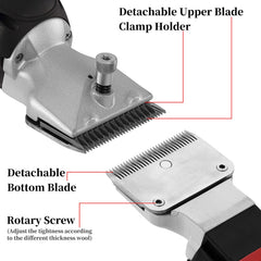 DUCKBOY cordless horse clipper blade closeup highlighting sharp, durable blades for clean cuts.