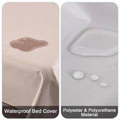 DUJUIKE mattress protector closeup shows waterproof fabric and wipe-clean surface.