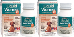 Durvet 2X Liquid Wormer bottle front view showing easy dosing for puppies and dogs