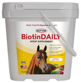 Durvet BIOTIN Daily 10lb bag front highlights hoof support benefits