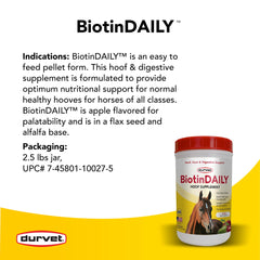 Durvet Biotin Daily Hoof Care supports hoof growth and development