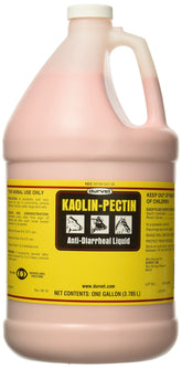 Durvet Kaolin Pectin 128oz bottle shown for easy oral administration and gentle diarrhea support for multiple pets.