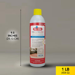 Durvet No Bite IGR 16 oz bottle on carpet for home pest control.