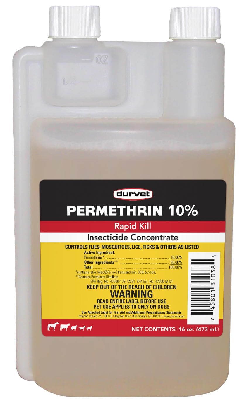 Durvet Permethrin EC 10% bottle ready for dog application