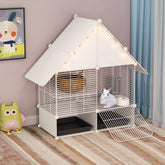 DuvinDD 2-Story Rabbit Cage front view showing sturdy construction for small pets