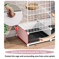 DuvinDD 2-Story Rabbit Cage interior with pull-out trays for hygienic living space