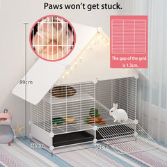 DuvinDD 2-Story Rabbit Cage urine guard reduces odor around the area