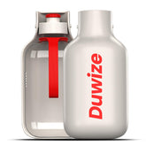 Duwize portable dog water bottle with wide-mouth folding for easy drinking on the go.