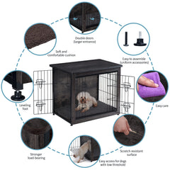 Dwanton dog crate furniture chew-resistant construction emphasizes durable, pet-safe design.