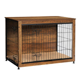 DWANTON dog crate furniture side view with cushion and display-ready top.
