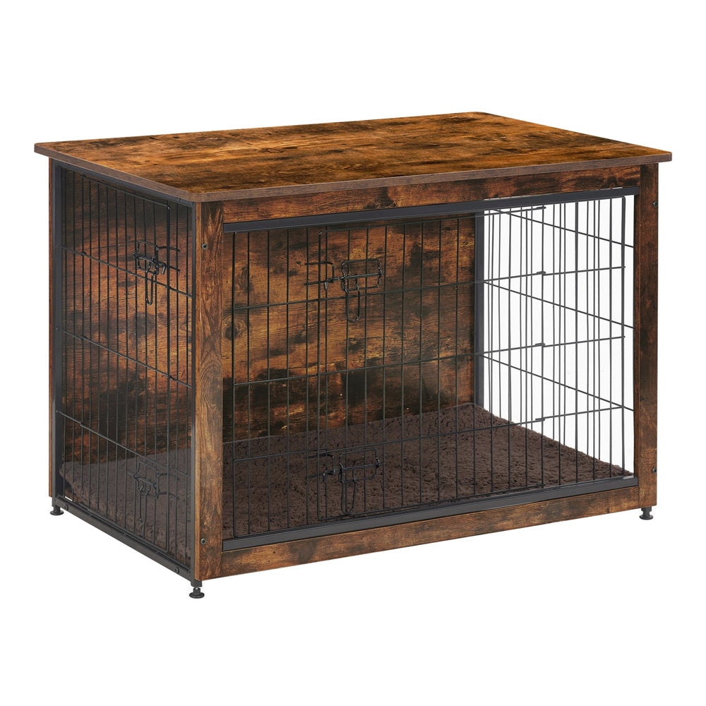 Dwanton dog crate furniture cushion provides a cozy sleep spot inside the crate.