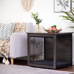 Dwanton dog crate furniture double doors open highlights easy access for dogs and owners.