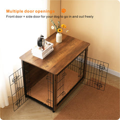 Dwanton dog crate furniture with double doors for easy access and versatile use.
