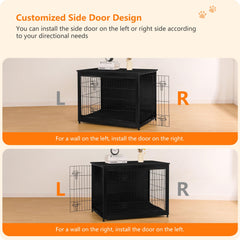 Dwanton dog crate furniture side-table top offers versatile surface for decor and lamps.