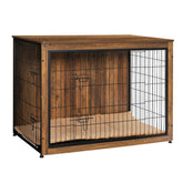 Dwanton dog crate furniture in warm brown with a spacious top surface for decor.