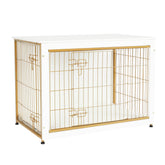 Dwanton dog crate furniture with cushion provides a cozy resting space for pets.