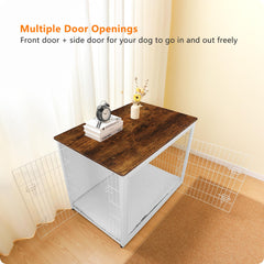 DWANTON dog crate table top surface displaying space for decor and lamps
