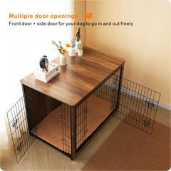 Dwanton double-doors dog crate enabling easy access and worry-free pet entry.