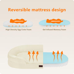 Dwanton four-sided bolster dog bed provides cozy head and neck support.