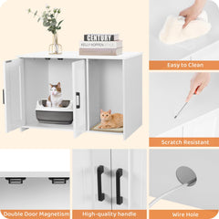 Dwanton litter box enclosure in room blends with home decor