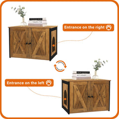 Dwanton litter box enclosure right-side entrance for discreet entry and exit