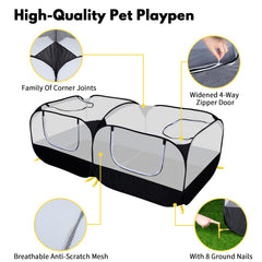 DWQEKD small animal playpen outdoor-assembly shows spacious play area.