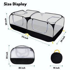 DWQEKD small animal playpen top-openings for easy access and supervision.