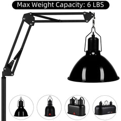 DXOPHIEX heat lamp stand 360-degree swivel allows directing light to any corner