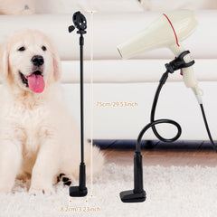 Dynwave pet dryer stand with hose tube holder keeps cords tidy during grooming.