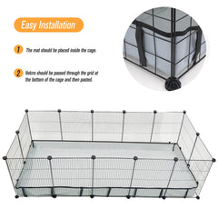 DZWLKJ Guinea Pig Cage Liner 5-inch raised side contains mess and spills.
