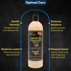 E3 Argan Oil Conditioner packaging closeup conveys premium nourishment and safety for sensitive skin.