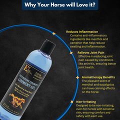 E3 Vet Strength Liniment Gel herbal formula penetrates tissues for relief.