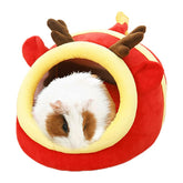EAEDMY guinea pig bed house with soft plush cave for cozy sleep