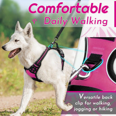Eagloo rose red XL harness with control handle for safety
