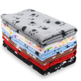 EAGMAK paw-print fleece blanket in black color for cozy warmth.