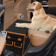 EAROND back-seat extender cover shows a durable, easy-clean surface for dog travel.