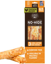 Earth Animal No Hide Chews Rolls for large dogs close-up showing long-lasting chew